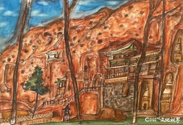 欧维策略 巫卫东·张掖马蹄寺写生丨遇僧、抬车、赠笔，皆是趣