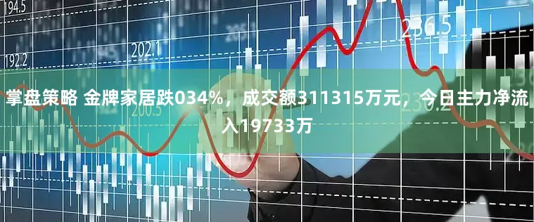 掌盘策略 金牌家居跌034%，成交额311315万元，今日主力净流入19733万