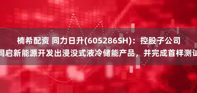 楠希配资 同力日升(605286SH)：控股子公司同启新能源开发出浸没式液冷储能产品，并完成首样测试